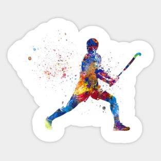 watercolor field hockey Sticker
